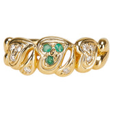 K18YG イエローゴールド エメラルド0.08ct ダイヤ0.10ct リング 指輪 レディース 10.5号 【中古】